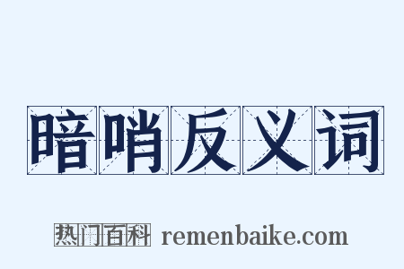 暗哨反义词是什么意思的图片